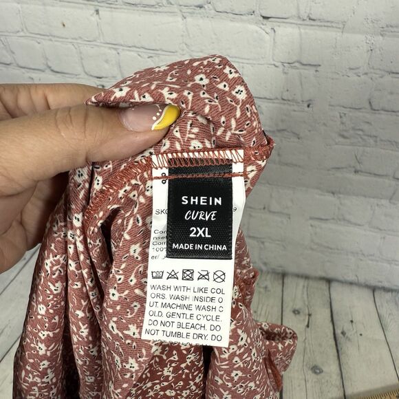 Rompers Women Plus Size 2XL Shorts Flowy Polyester Floral Brown Cottage Feminine - Picture 14 of 15